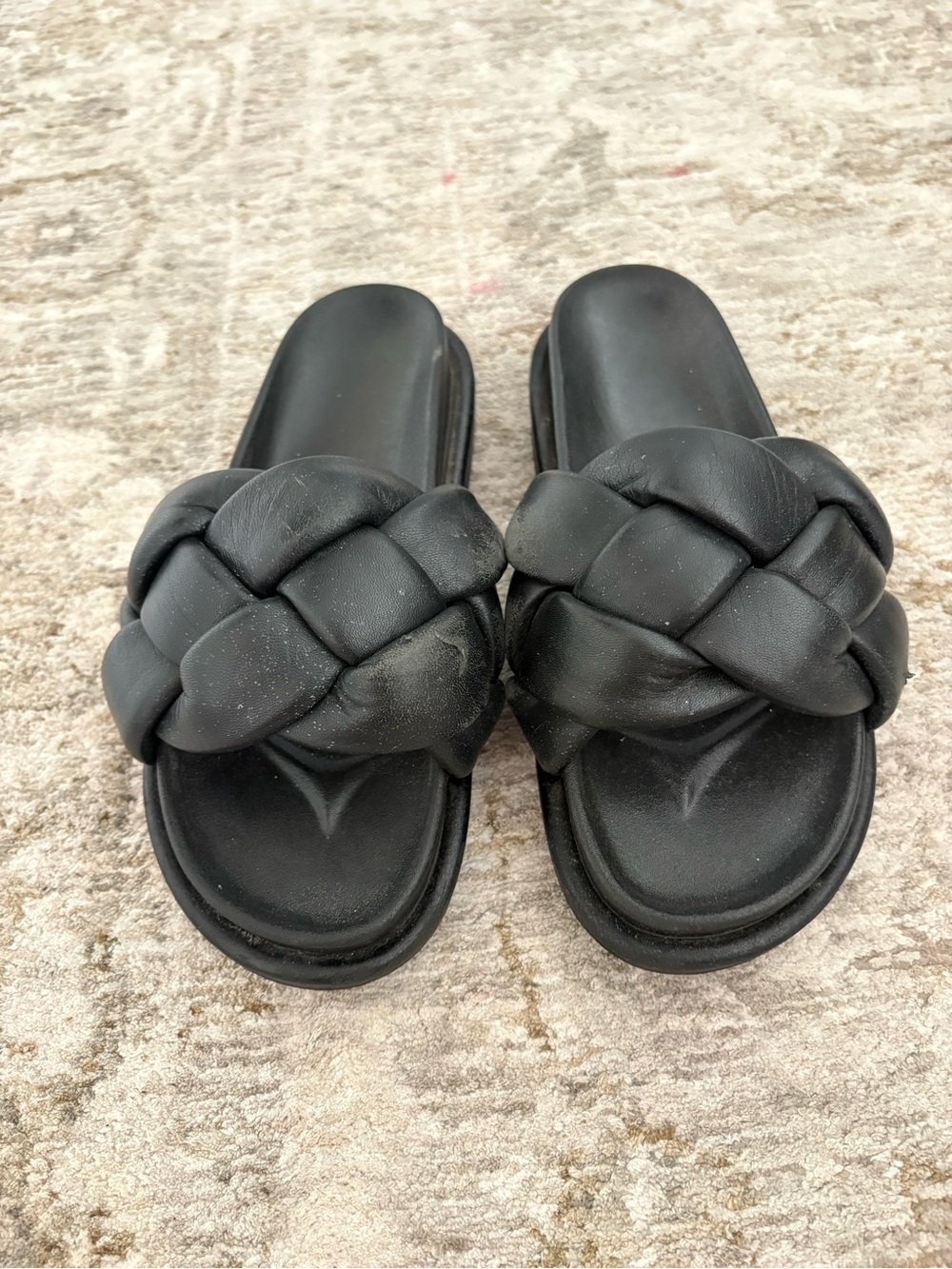 H&M Black Braided Slide Sandals